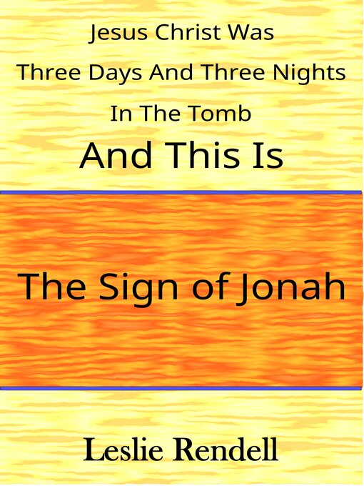 Title details for The Sign of Jonah by Leslie Rendell - Available